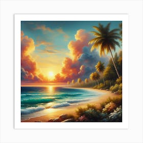 Sunset On The Beach 2 Art Print