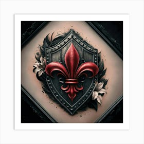 Fleur De Lis Tattoo Art Print