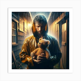 Teddy Bear In The Rain 2 Art Print