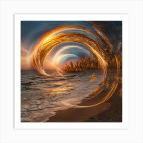 Spiral Beach Sunset Art Print