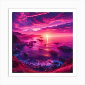 Sunset Over California Art Print