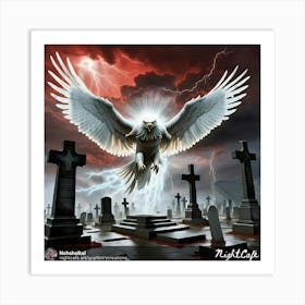 Eagle In The Cemetery 2 Art Print