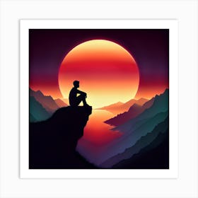 Sunset In The Mountains Art Print