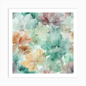 Watercolor Leaves Art Print