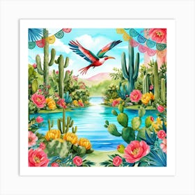 Mexican Watercolor Painting Art Print