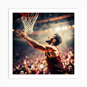 Court Arena Sport Basketball Professional Game Net Ball Point Action Background Man Prof (4) Art Print