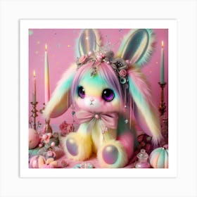 Rainbow Bunny Art Print