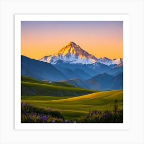 Sunrise In The Mountains 1 Art Print