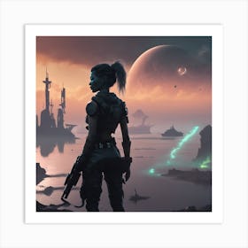 Woman In Space 2 Art Print