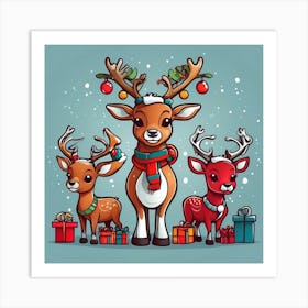 Christmas Reindeer 2 Art Print