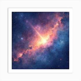 Celestial Watercolor With Vibrant Galactic Light 1 Art Print