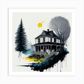 Colored House Ink Painting (111) Art Print