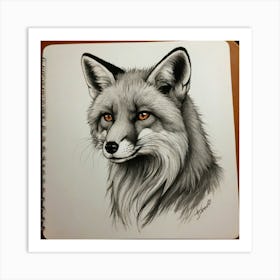 Fox Drawing 1 Art Print
