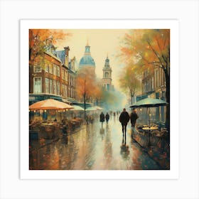 Amsterdam cafes, autumn season3 Art Print