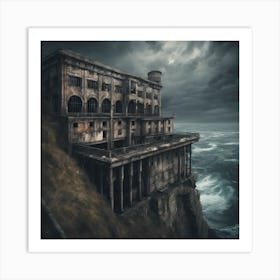 Abandoned Building On A Cliff Art Print