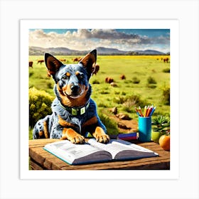 Blue Heeler In School Art Print