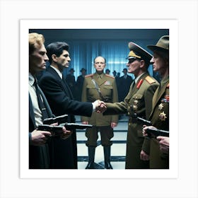 Group Of Men Shaking Hands Art Print