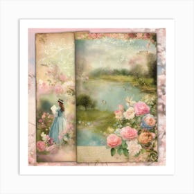 Shabby Chic Dreamy Mist Pastel Junk Journals Jane (1) Art Print