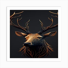 Deer Head Art Print