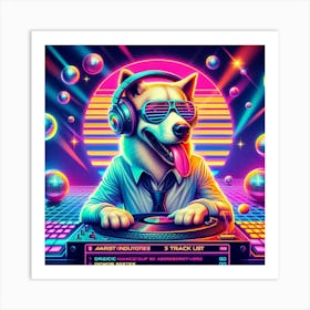 Dj Dog Art Print