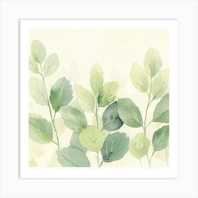 Watercolor Leaves 1 Art Print