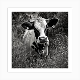 Cow In The Grass Art Print