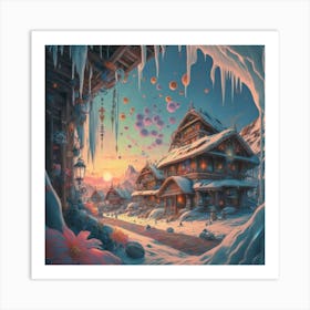 mountain village, 2 Art Print