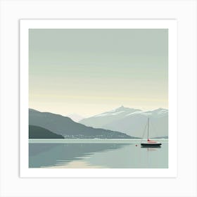 Sailboat On The Lake Art Print