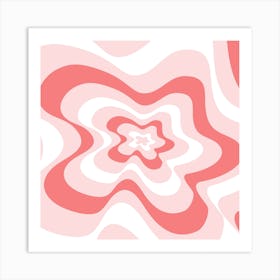 Pink And White Swirls Art Print