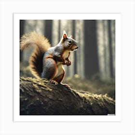 Squirrel In The Forest 245 Art Print