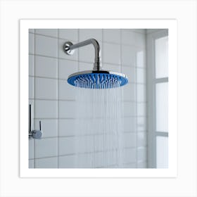 Blue Shower Head Art Print