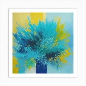 Blue And Yellow Flowers Art Print