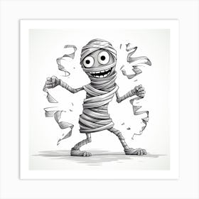 Mummy Cartoon Illustration Art Print