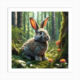 Rabbit In The Forest 95 Art Print