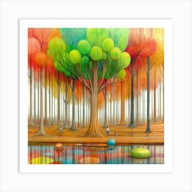 Colorful Trees 9 Art Print