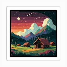 A simple and vibrant little land 11 Art Print