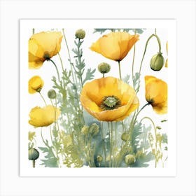 Yellow Poppies Art Print