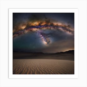 Milkyway Over The Desert Art Print