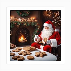 Santa Claus And Cookies 1 Art Print