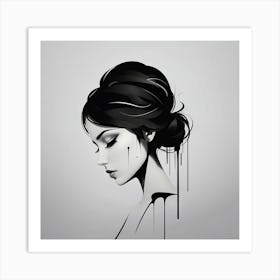 sad woman Art Print