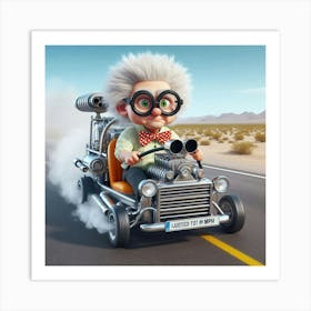 Man Driving A Car Art Print