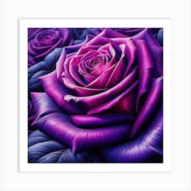 Purple big Rose 2 Art Print