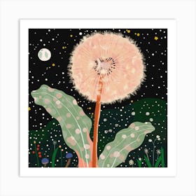 Night Dandelion Art Print