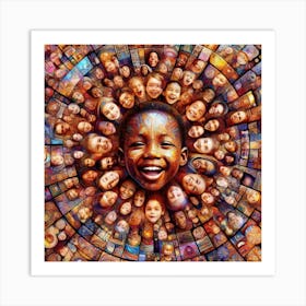 Rainbow Of Faces Art Print