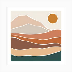 Mountain Art Draw Art Print