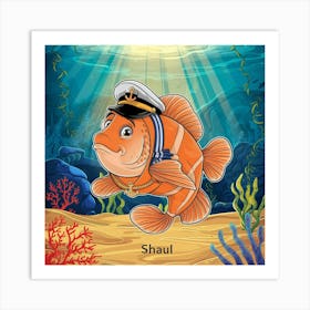 A Vibrant Artistic Illustration Featuring A Fish N Asgr4jrorsw0kfn7rxshiw Dq8hzmsqu 5iwq Art Print