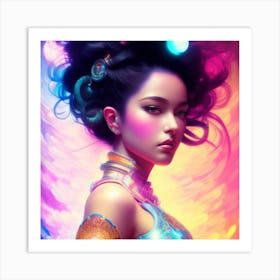 a cybernetic goddess Art Print