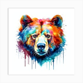 Colorful Bear Painting Art Print