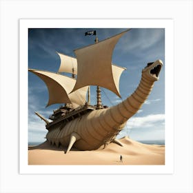 Ship In The Sand Art Print