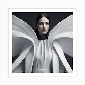 Jean Paul Gabriel Couture Autumn Winter 201415blackandwhitemoonneck, In The Style Of Amy Judd, Asymm Art Print